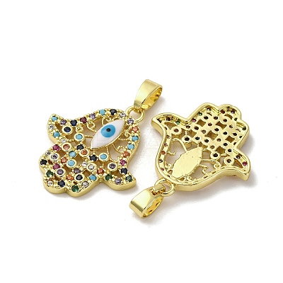 Brass Micro Pave Cubic Zirconia Pendants KK-F903-06G-02-1