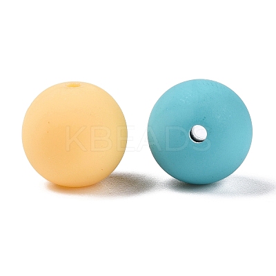 Rubberized Style Imitated Silicone Acrylic Beads MACR-T048-01B-10-1