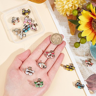 7 Pairs 7 Colors Monster Shape Alloy Adjustable Jean Button Pins AJEW-GO0001-33-1