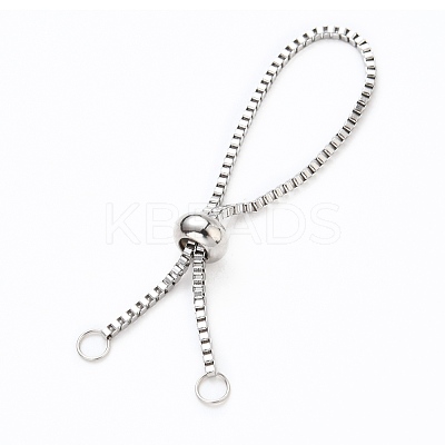 Tarnish Resistant Adjustable 316 Surgical Stainless Steel Box Chain Slider Ring Making AJEW-JB00775-01-1