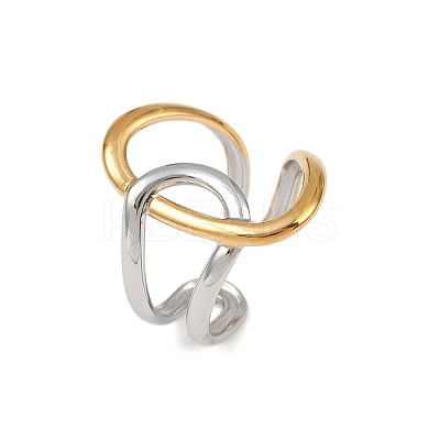 304 Stainless Steel Open Cuff Rings for Women RJEW-K296-03B-GP-1