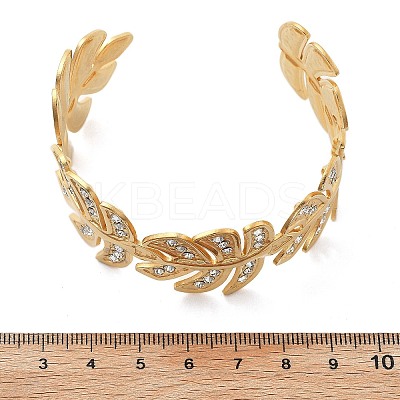Ion Plating(IP) 304 Stainless Steel Cuff Bangles for Women BJEW-A026-02G-1