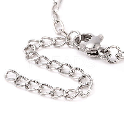 Non-Tarnish 304 Stainless Steel Cable Chain Bracelet for Men Women BJEW-E031-05J-P-1