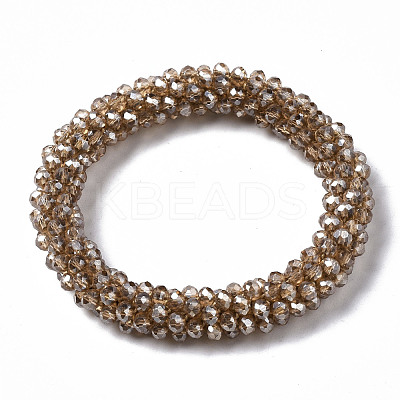 Faceted Transparent Glass Beads Stretch Bracelets BJEW-S144-002B-03-1