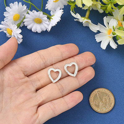 2Pcs 925 Sterling Silver Spring Gate Rings STER-SC0001-56-1