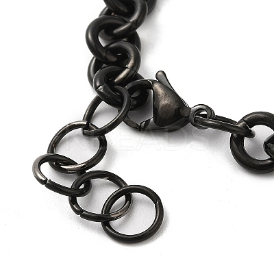 Ion Plating(IP) 304 Stainless Steel Rolo Chain Bracelets BJEW-F433-01B-1