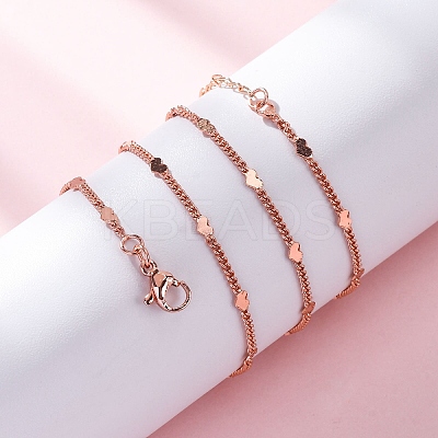 Brass Curb Chains Necklaces for Women NJEW-D302-07RG-1