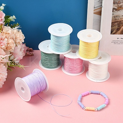 6 Rolls 6 Colors Nylon Chinese Knot Cord NWIR-YW0001-10-1