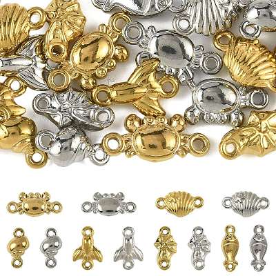 24Pcs 12 Styles Ocean 304 Stainless Steel Links Connector Charms STAS-FS0002-28-1