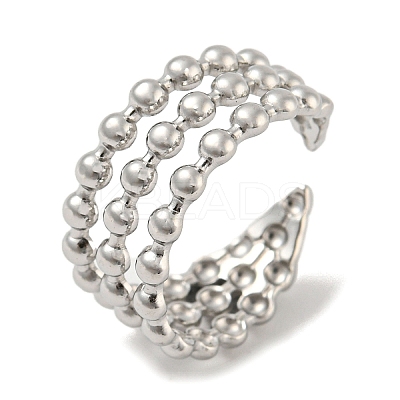 Non-Tarnish 304 Stainless Steel Open Cuff Ring RJEW-C067-24P-1