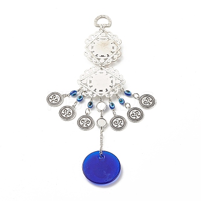 Glass Turkish Blue Evil Eye Pendant Decoration LS-HJEW-I008-01AS-1