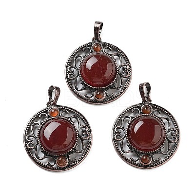 Natural Carnelian(Dyed and Heated) Pendants G-Q158-03A-R01-1