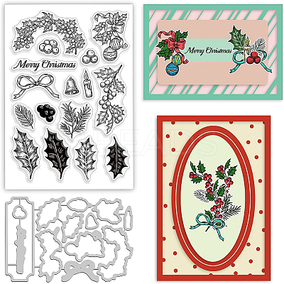 PVC Plastic Stamps & Carbon Steel Cutting Dies Stencils DIY-BC0005-65-1