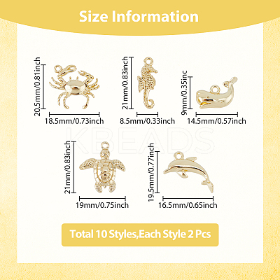 20Pcs 10 Style Rack Plating Alloy Charms FIND-FH0007-48-1