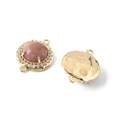 Natural Rhodonite Faceted Connector Charms G-H323-03G-14-1