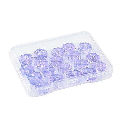 20Pcs Transparent Spray Painted Glass Beads GLAA-FS0002-40A-1