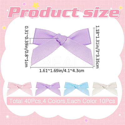 Bowknot Polyester Alligator Hair Clips AJEW-CP0008-35C-1