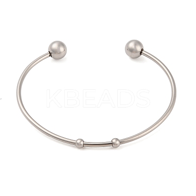 Tarnish Resistant Fashion 304 Stainless Steel Cuff Bangles Torque Bangles BJEW-H473-01P-1