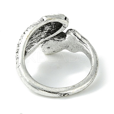 Snake Alloy Open Cuff Rings RJEW-K275-71AS-1