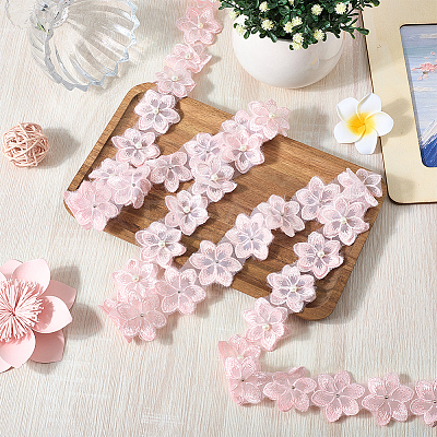 2 Yards Flower Polyester Lace Trim OCOR-CY0002-69D-1