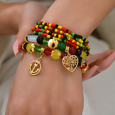 6Pcs 6 Style Stackable Bracelet Sets WS7366-1