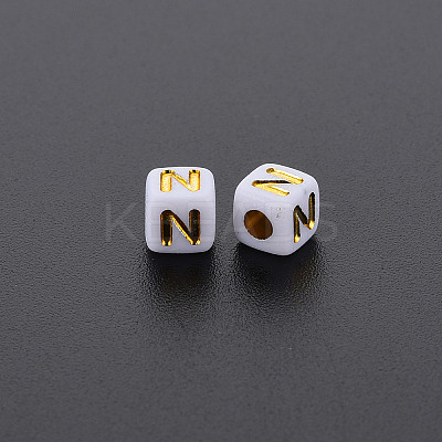 Opaque White Acrylic Beads X-MACR-Q242-010N-1