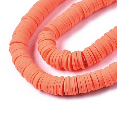 Flat Round Handmade Polymer Clay Beads CLAY-R067-10mm-12-1