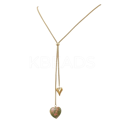 304 Stainless Steel Box Chain Lariat Necklaces NJEW-JN05890-1