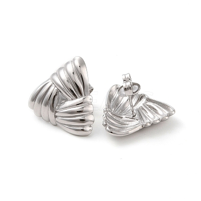 Non-Tarnish Triangle 304 Stainless Steel Stud Earrings for Women EJEW-L272-024P-1