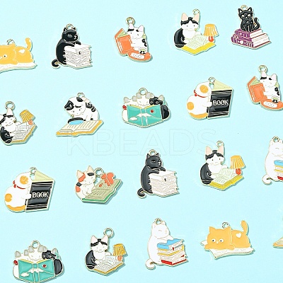 22Pcs 11 Styles Alloy Enamel Pendants ENAM-YW0005-23-1