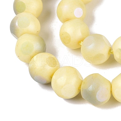 Ombre Effect Dyed Electroplate Opaque Glass Beads Strands EGLA-Q130-01A-23-1