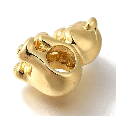 Rack Plating Brass European Beads KK-U019-06G-1