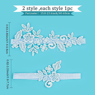 Polyester Lace Elastic Bridal Garters DIY-WH0308-149B-1