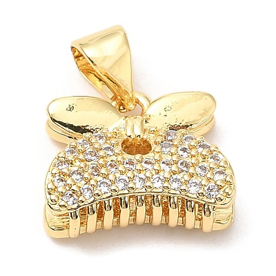Rack Plating Brass Micro Pave Cubic Zirconia Pendants KK-A185-21G-1