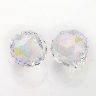 Faceted Round Glass Pendants GLAA-O008-G03-1