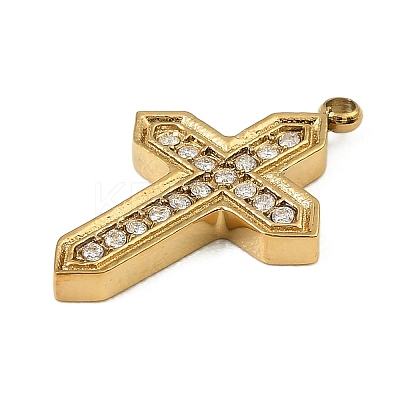 304 Stainless Steel Rhinestone Pendants STAS-P430-01A-G01-1