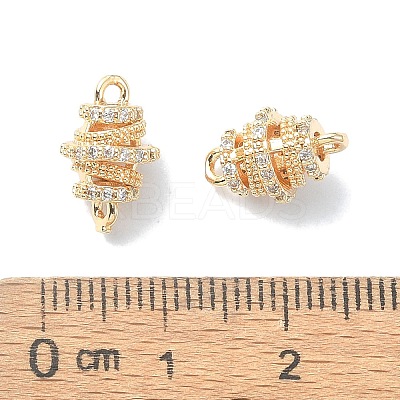 Brass Micro Pave Clear Cubic Zirconia Connetor Charms KK-A194-01G-1