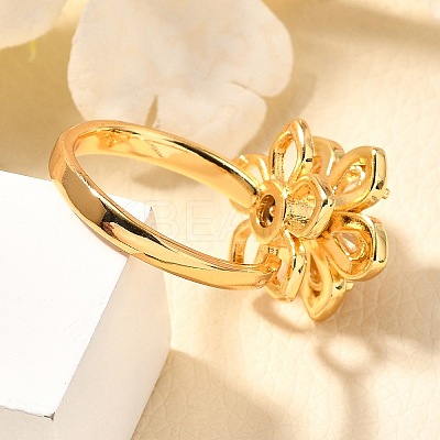 Flower Rotatable Finger Ring for Women RJEW-U035-01G-03-1