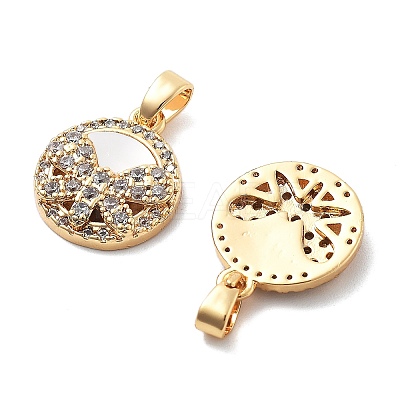 Brass Micro Pave Cubic Zirconia Charms KK-L222-017G-1