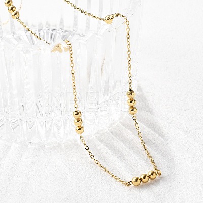 PVD Vacuum Plating 304 Stainless Steel Cable Chain Necklaces NJEW-I248-17G-1