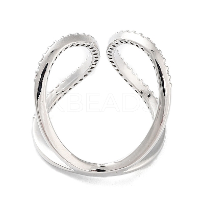 Rack Plating Brass Micro Pave Cubic Zirconia Adjustable Rings RJEW-D025-16P-1