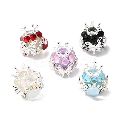 Opaque Acrylic & Rhinestone Beads OACR-D039-03-1