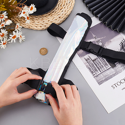 Laser PVC Oxford Cloth Chinese Folding Hand Fan Storage Bags DIY-WH0430-458-1