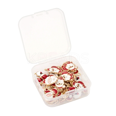 40Pcs 4 Style Christmas Theme Light Gold Alloy Enamel Pendants ENAM-LS0001-61-1
