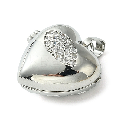 Rack Plating Brass Micro Pave Clear Cubic Zirconia Pendants KK-G501-15B-P-1