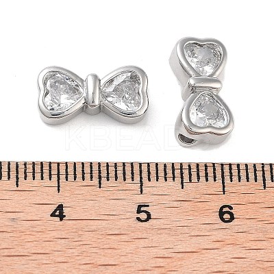 Brass with Clear Cubic Zirconia Beads KK-B102-38P-1