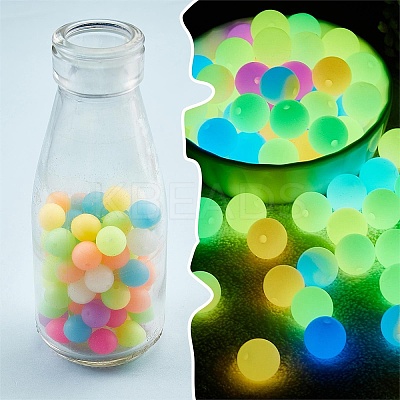 24Pcs 12 Colors Round Luminous Silicone Beads JX328A-01-1
