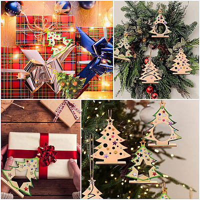 Blank Unfinished Wood Christmas Tree Party Decorations DIY-SP0005-89-1