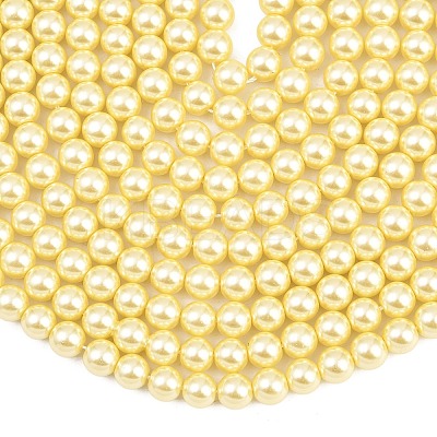 Eco-Friendly Dyed Glass Pearl Round Beads Strands HY-A008-8mm-RB012-1
