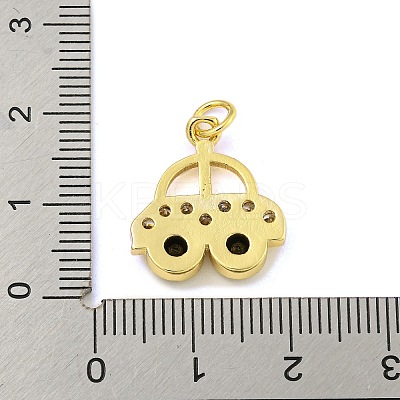 Car Rack Plating Brass Micro Pave Cubic Zirconia Pendants KK-Z053-10G-1
